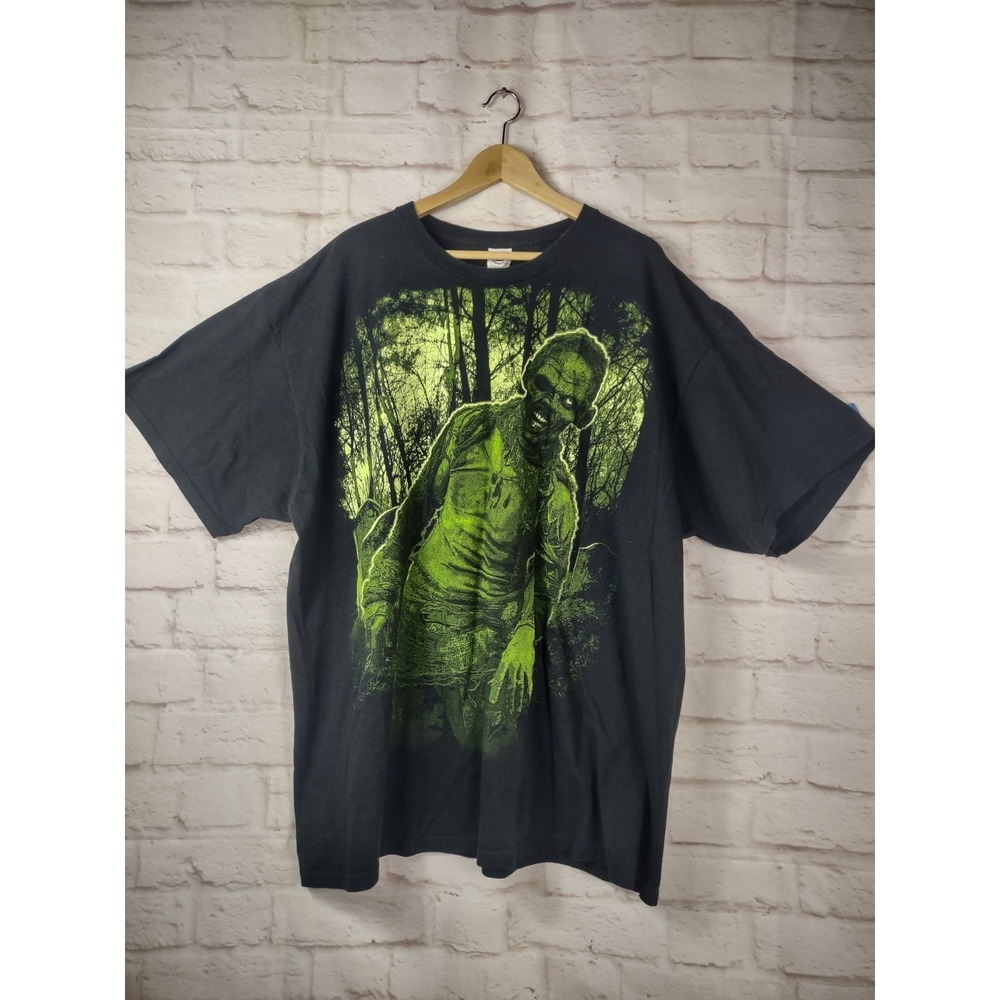 Y2K Pro Delta T Shirt Zombie Big Print Green Graphic Black Mens Size 3XL